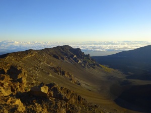 Haleakala crater just after sunrise. Elevation 10,357 feet.