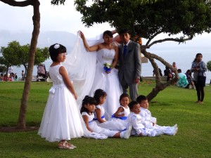 A Peruvian wedding at El Parque del amor.  I wanted to buy one of those cute Peruvian kids.