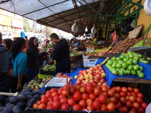 Nice bounty of fruit.  Crazy busy place.