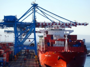 Major shipping port and look at all those containers.