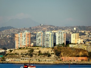 Modern area of town.  Note the Andes mountains in the distance.