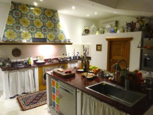 This is my kitchen which was fully equipped and had a full compliment of spices and the like. Helpful since I walked to the local market for seafood and vegetable quite frequently.