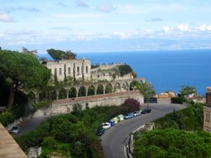 The road winds all the way from sea level up to Taormina.