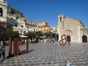 The village square in Taormina.