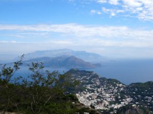 Image of the Amalfi coast from atop of Capri